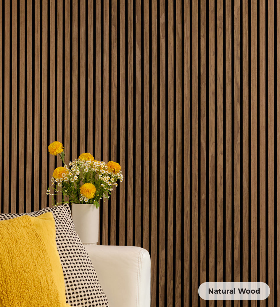 Two-Pack Walnut Wood Slat Wall