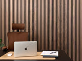 Two-Pack Walnut Wood Slat Wall