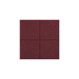 A square four-panel acoustic foam wall panel in a deep burgundy color, shown against a plain white background.
