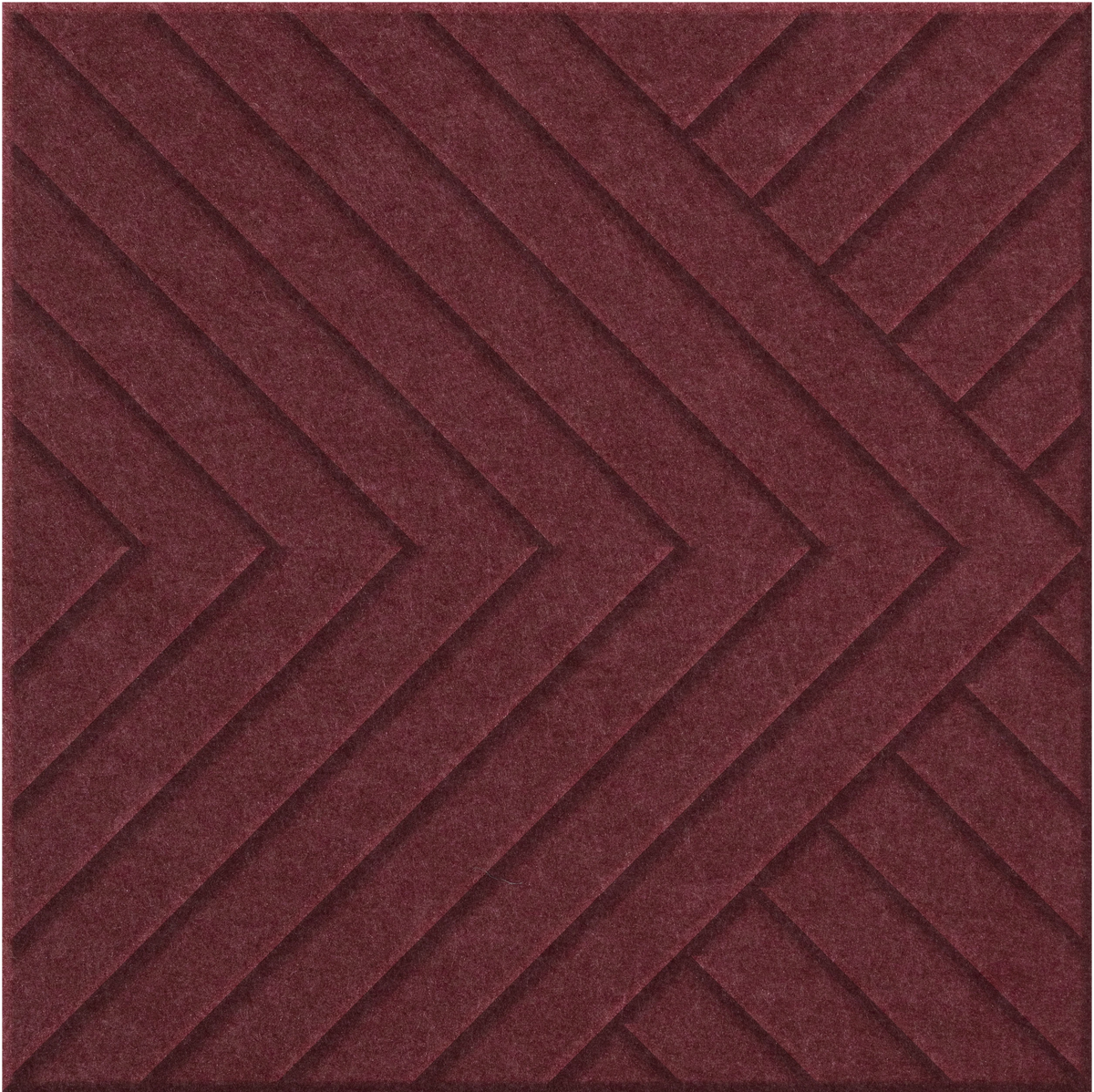 Wine 9mm Engraved Converge felt sample with chevron grooves