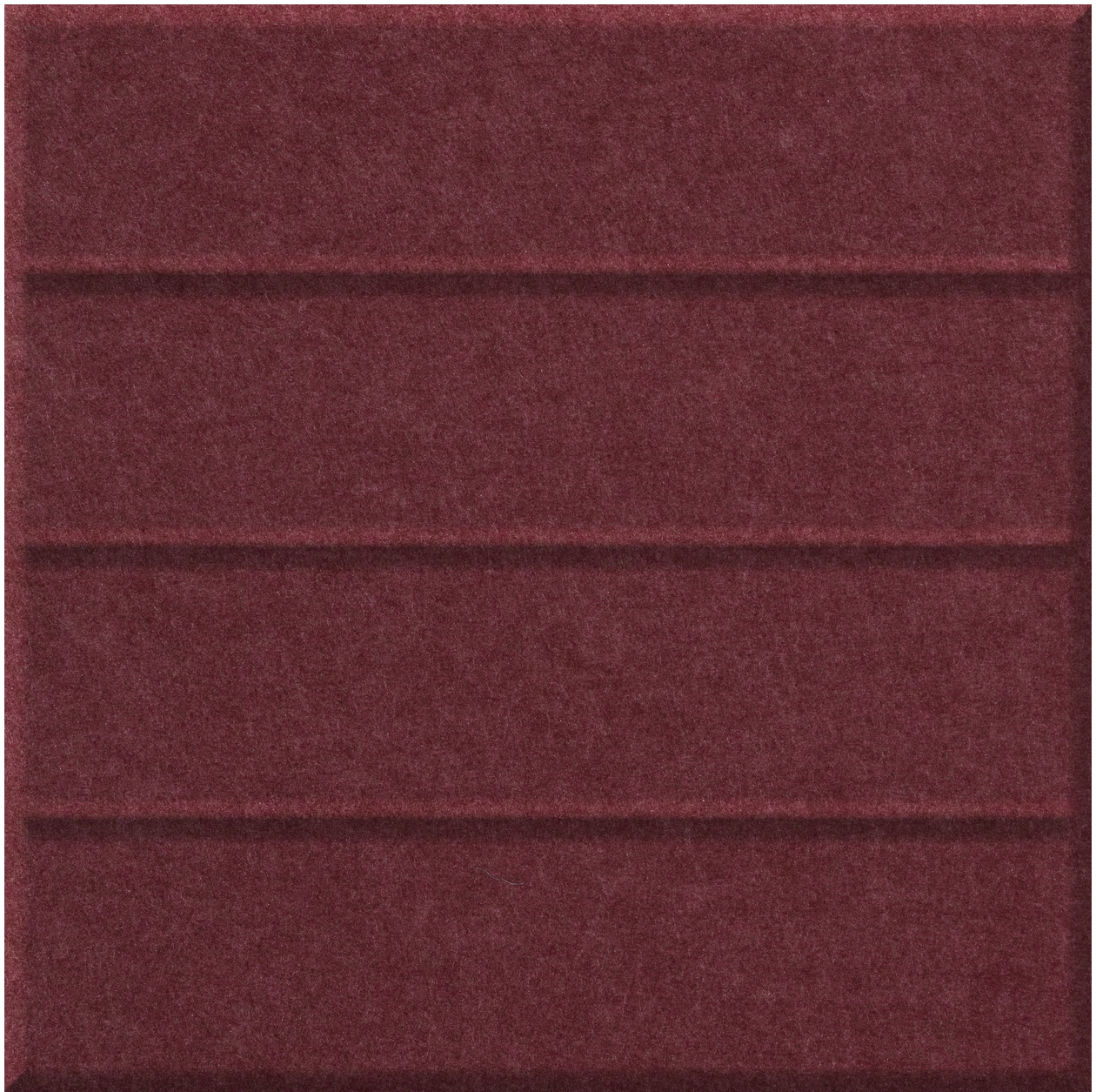 Burgundy tile with horizontal groove lines dividing the surface into parallel sections.
