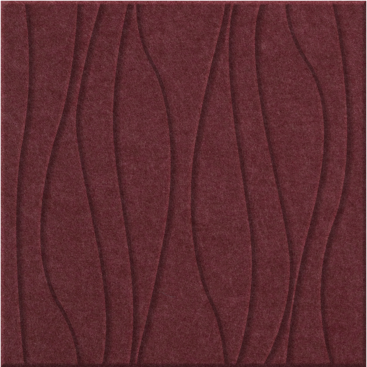 Wine 9mm Engraved River felt sample with wavy vertical grooves