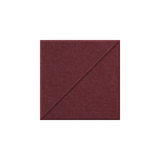 A square fabric or felt swatch in a deep burgundy red color, featuring a diagonal seam across the center, shown on a plain white background.