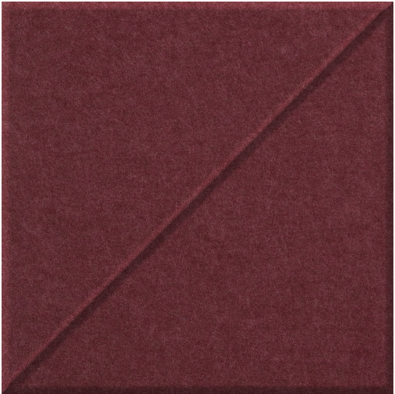 Burgundy tile with diagonal slash pattern dividing the square surface.