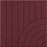 Wine 9mm Engraved Tangent felt sample with concentric quarter circle grooves