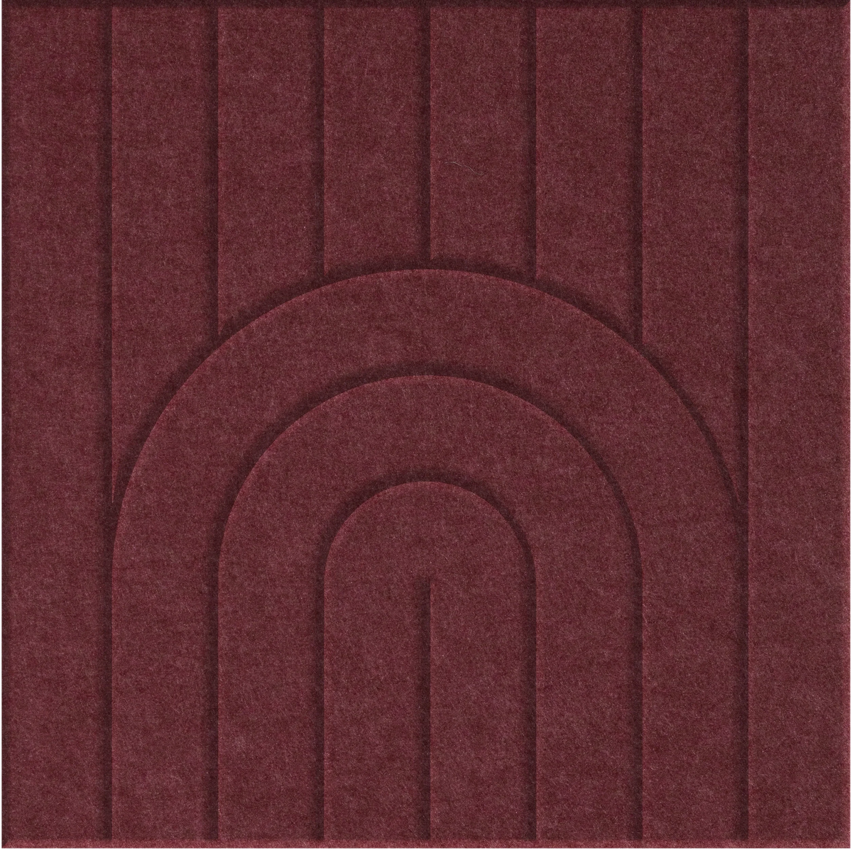 Wine 9mm Engraved Zen felt sample with nested arch grooves