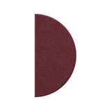 A semi-circular felt rug in a deep burgundy color, shown against a plain white background.