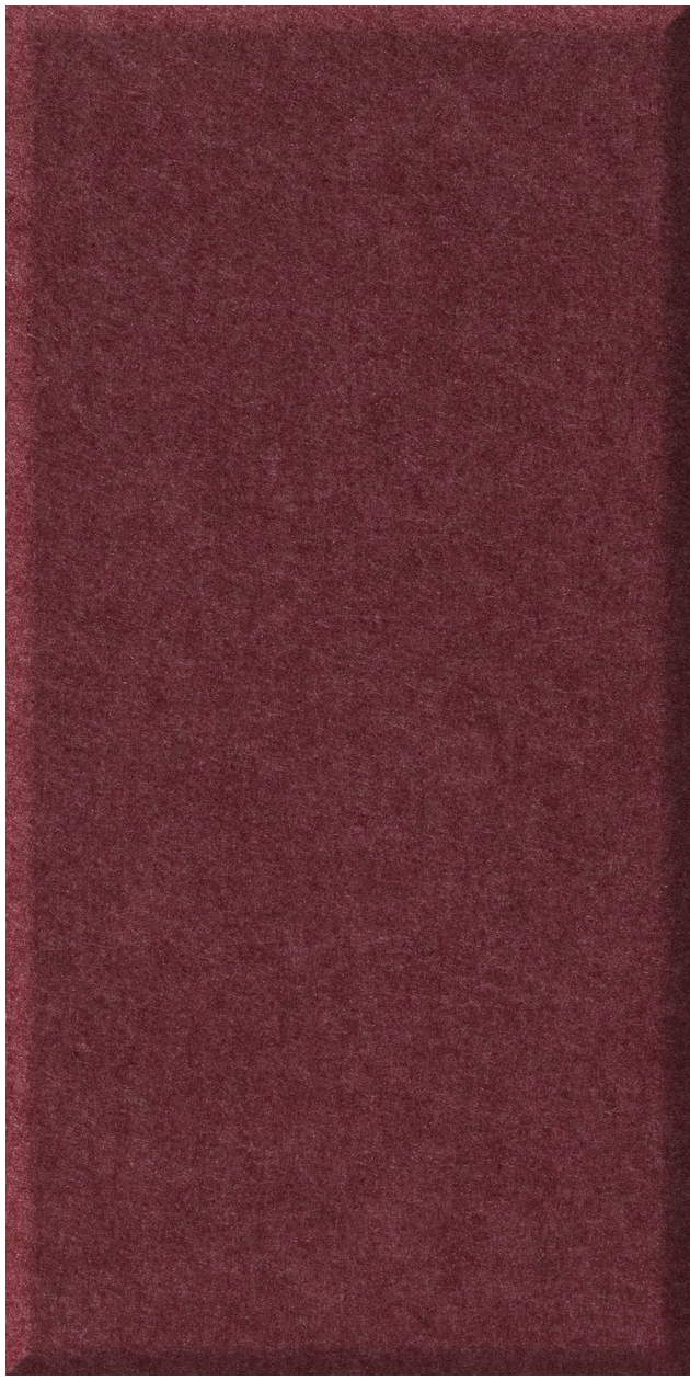 Burgundy tile with speckled texture and slightly raised edges on all sides.