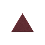 A solid dark burgundy red triangle centered on a plain white background.