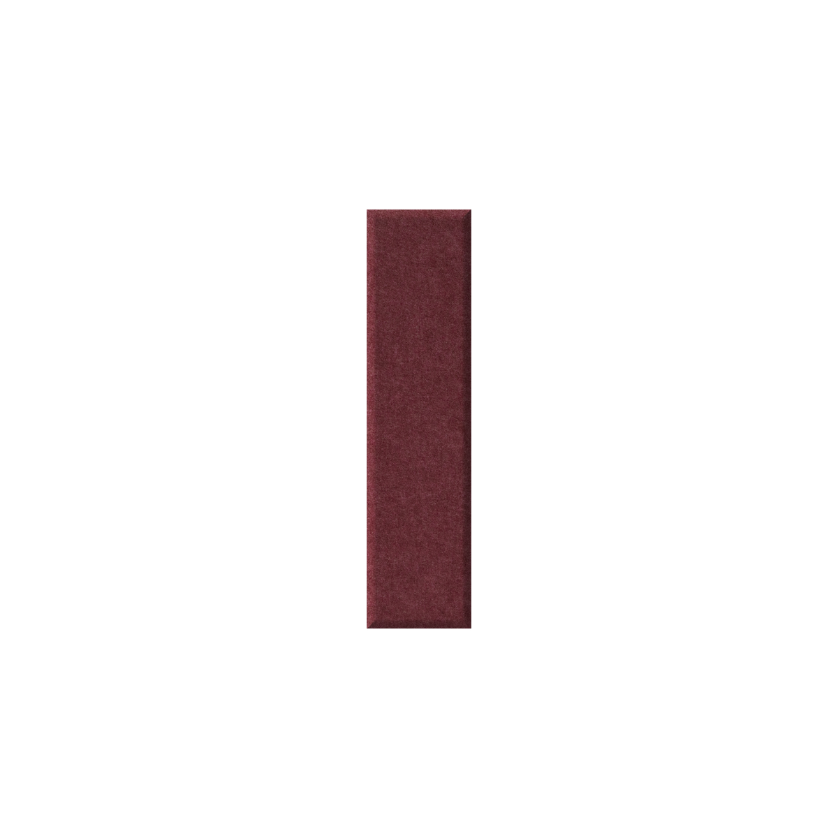 A single vertical rectangular swatch of textured burgundy fabric on a solid white background.