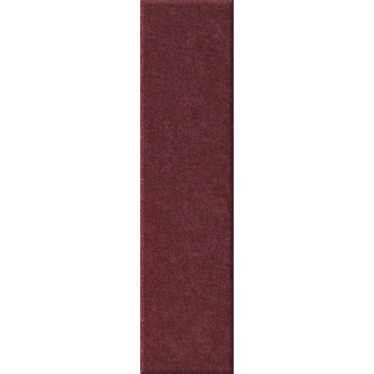 A long, narrow rectangular sample of textured burgundy fabric or material shown vertically on a plain white background.