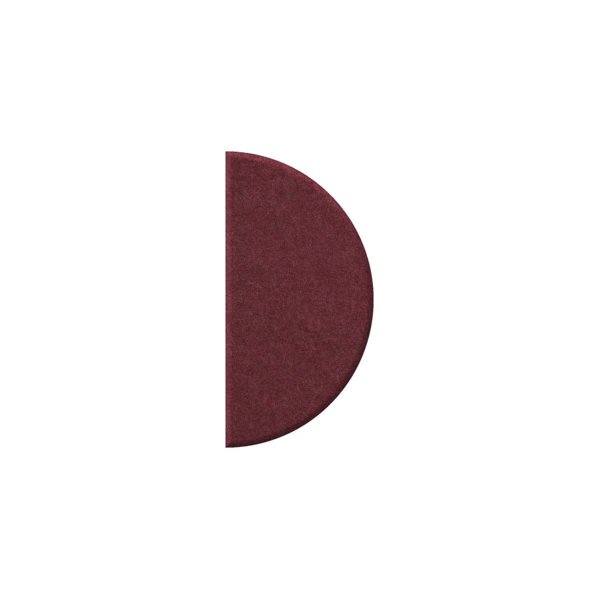 A textured, semi-circular dark burgundy or maroon swatch on a solid white background.