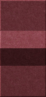 Four individual carpet tiles in varying shades of burgundy and mauve with textured surfaces.