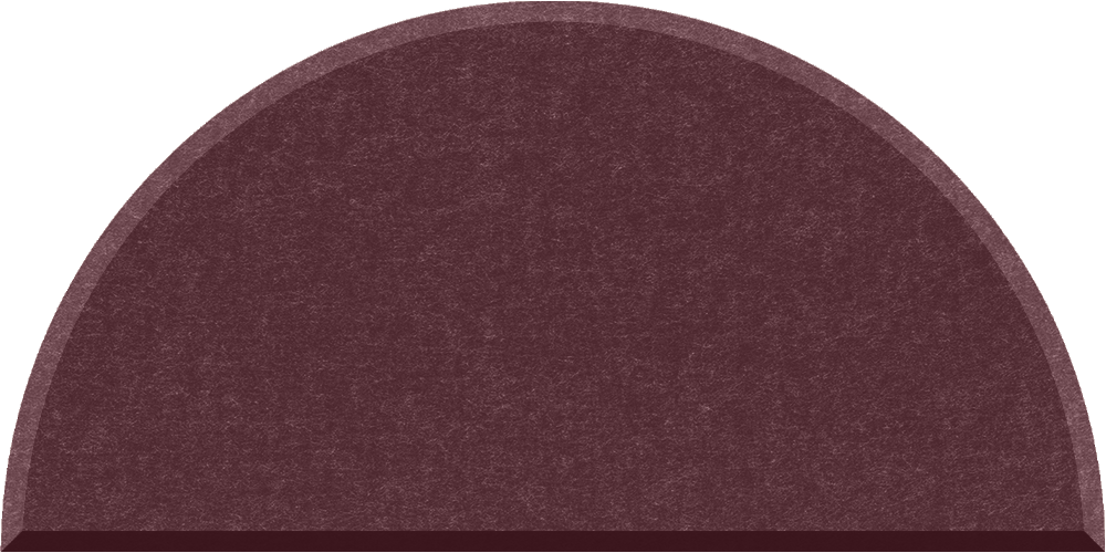 Small half circle felt tile in Wine