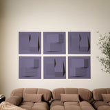 Soft purple dimensional felt wall tiles for acoustic sound absorption and modern interior design 