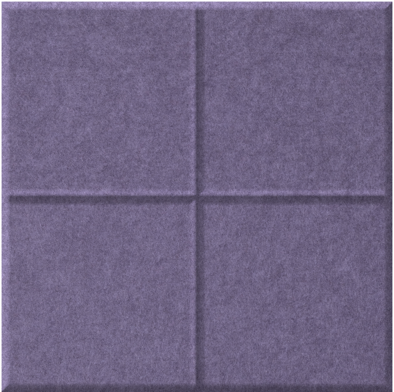 Purple tile divided into four equal squares with recessed grout lines.