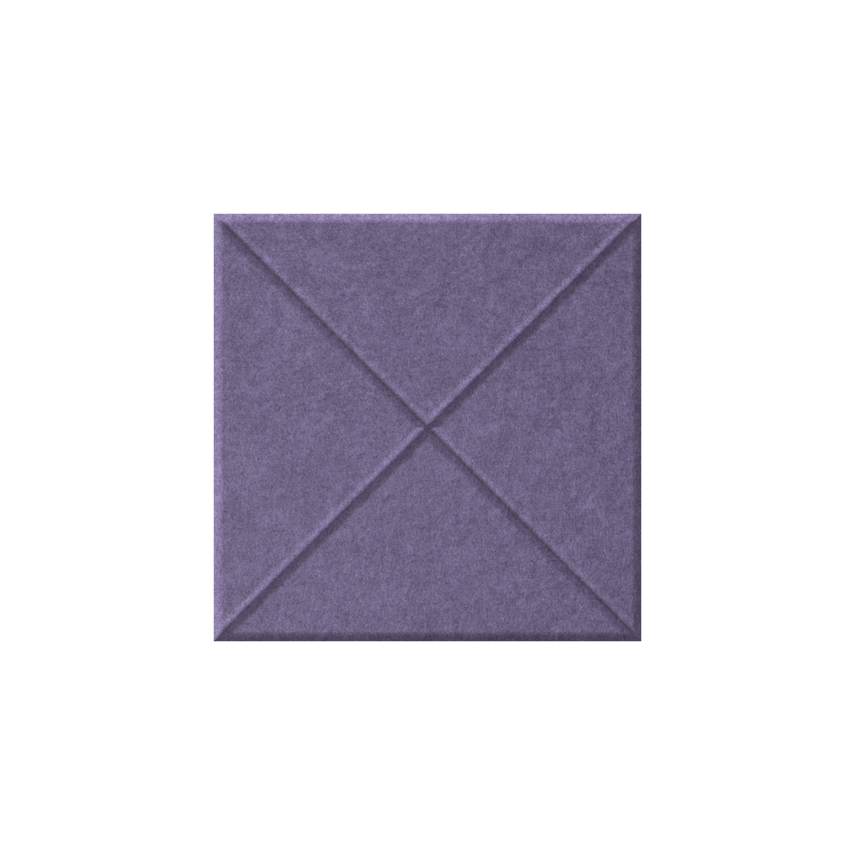A square purple textured panel with a stitched geometric pattern, shown against a plain white background.