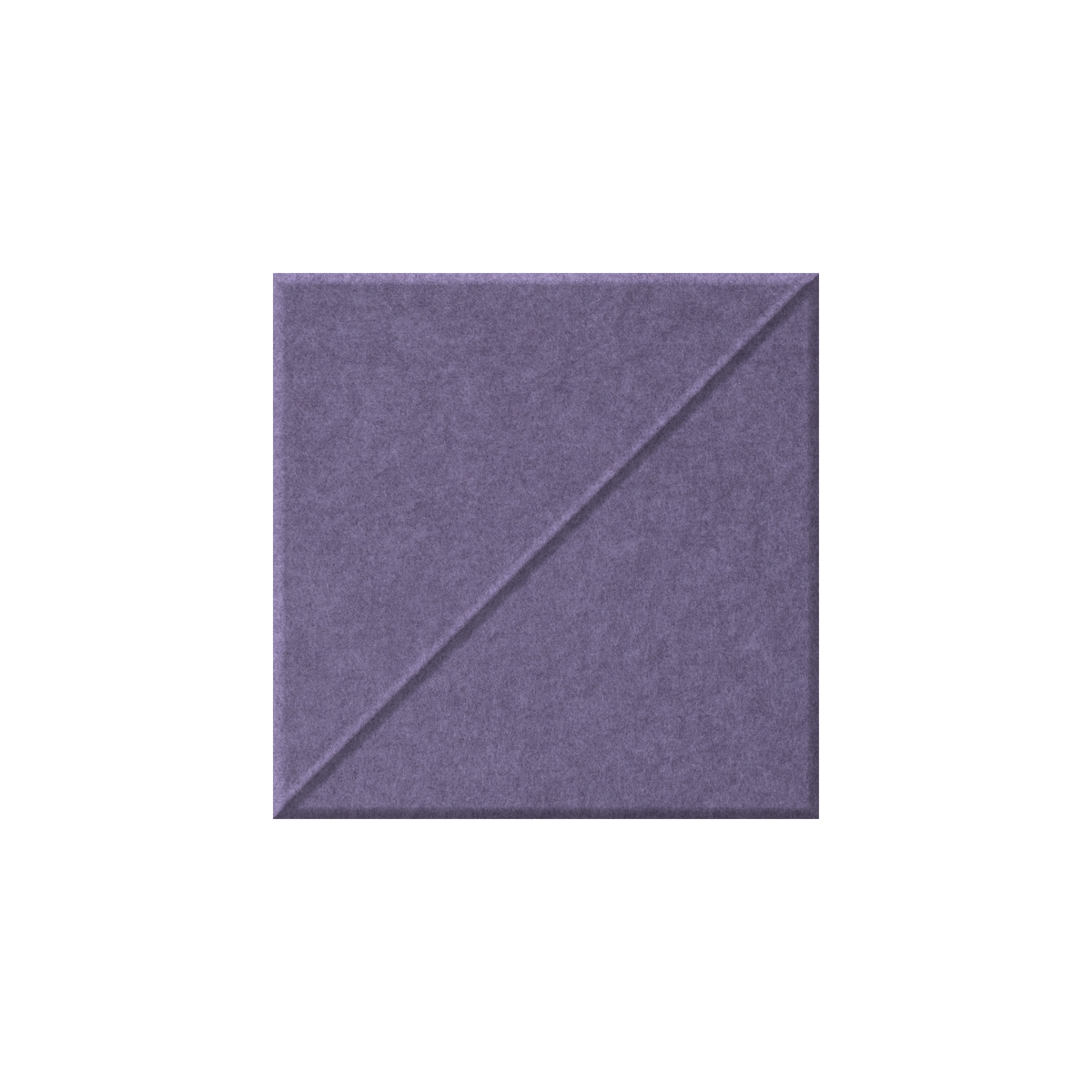 A square purple textured panel with a diagonal seam, shown on a plain white background.