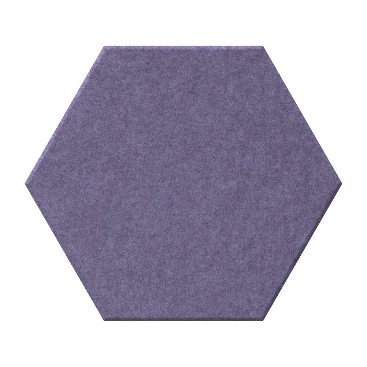 A single hexagonal felt acoustic panel in a dusty purple color, shown against a plain white background.