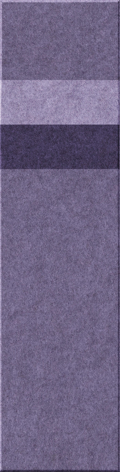 Four stacked rectangular carpet tiles in varying shades of purple with textured surfaces.