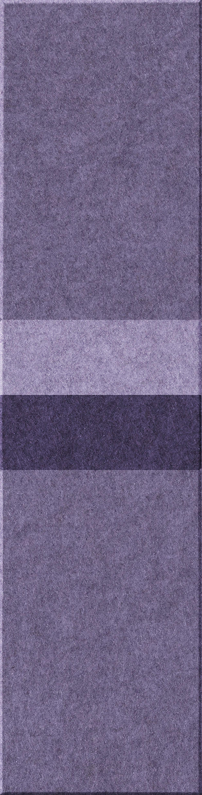 Purple felt tiles arranged vertically in varying shades from light to dark with textured surfaces.