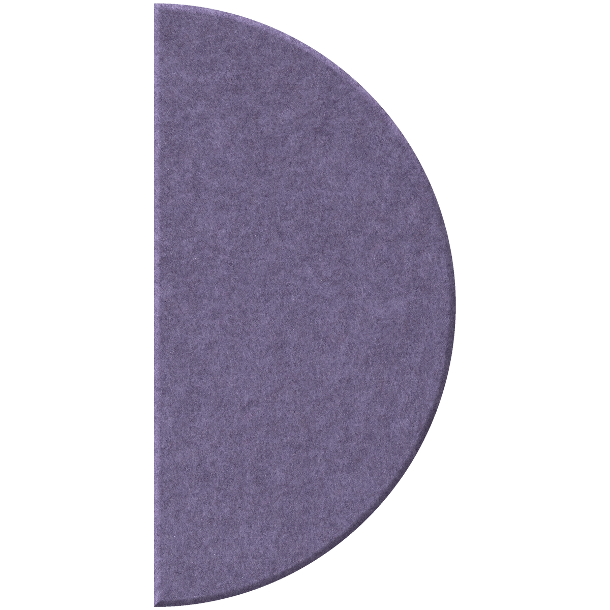 A semi-circular purple felt acoustic panel on a solid white background.