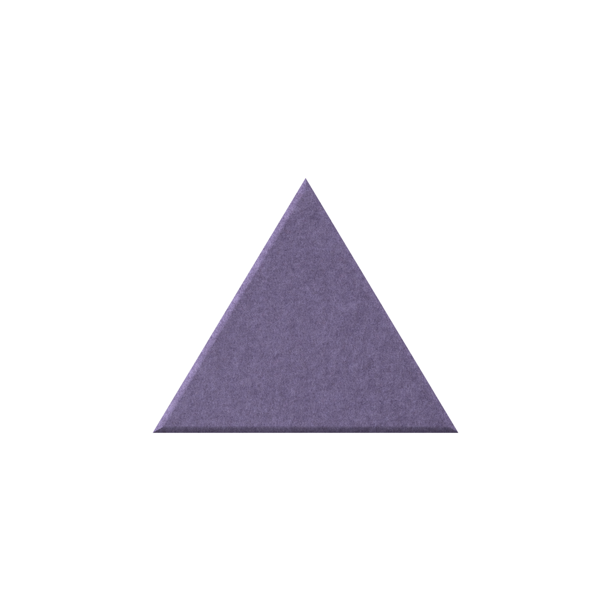 A single purple triangular fabric or felt swatch centered on a plain white background.
