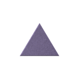 A single purple triangular fabric or felt swatch centered on a plain white background.