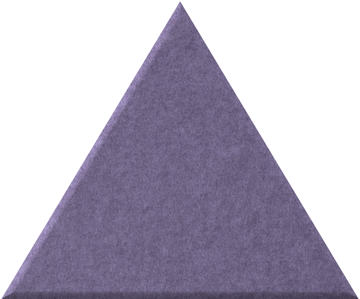 Purple triangle tile with textured surface and pointed apex.