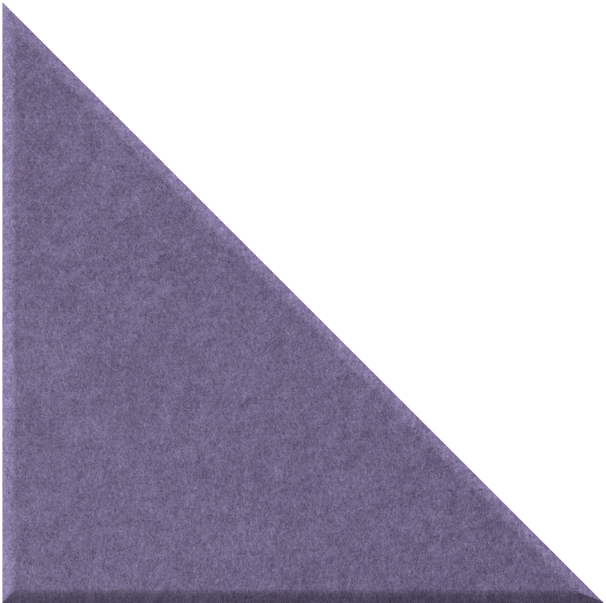 Purple right-angled triangle tile with matte finish.