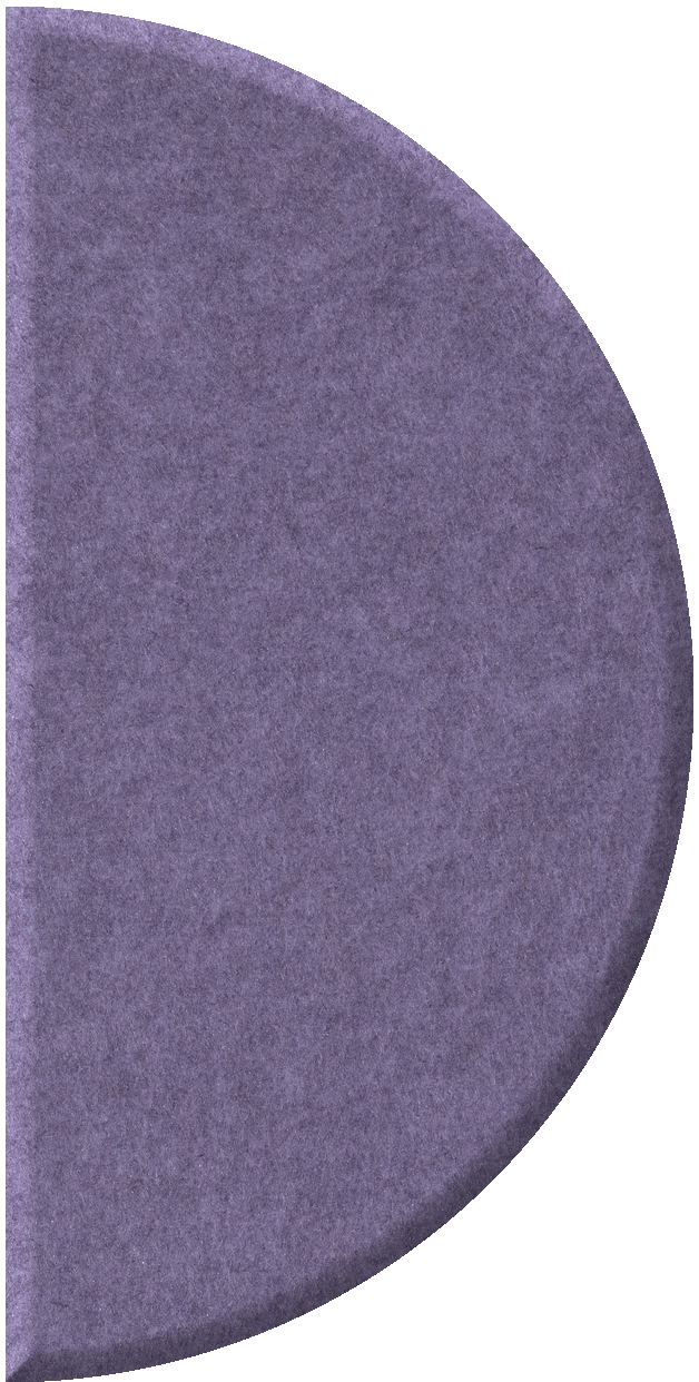 Purple half-circle tile with textured matte finish and curved edge.