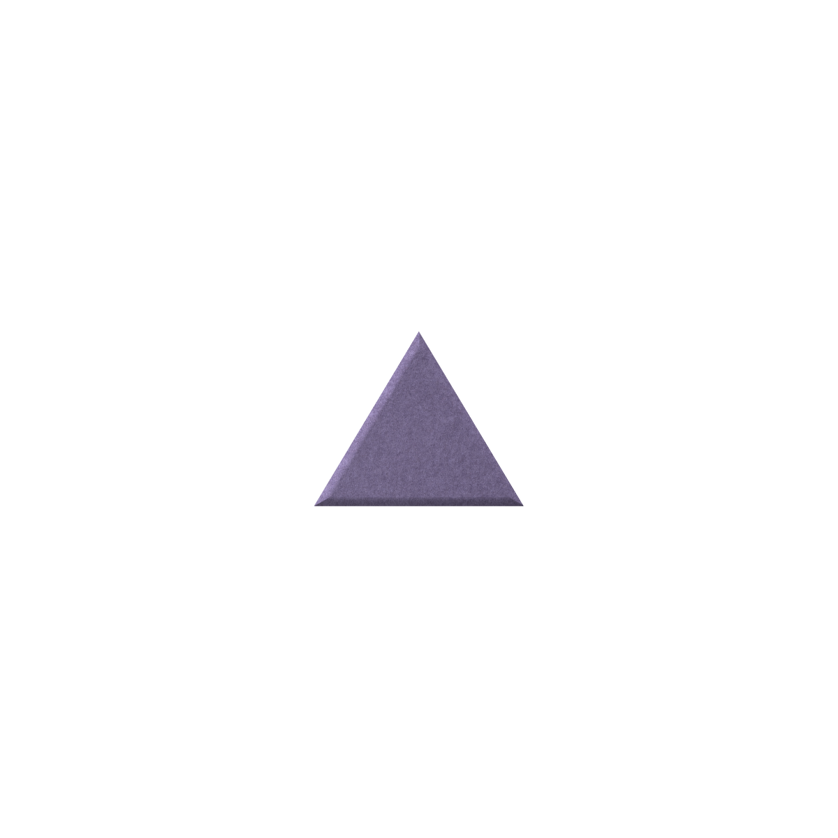light purple triangle on a white background.