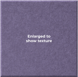 A square close-up of a textured fabric or material in a muted dusty purple color, with centered white text reading 'Enlarged to show texture'.