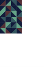 Geometric pattern with navy, teal, mint green, and burgundy triangles arranged in repeating diamond shapes.