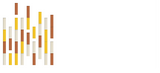 Abstract wall art composed of vertical rectangular bars in yellow, brown, cream, and tan colors arranged in varying heights.