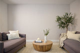 Acoustic Cream Colored Felt Engraved Panels Installed in Living Room.