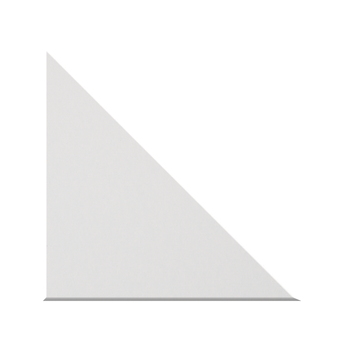 A light gray triangular wedge or panel shown on a plain white background.