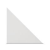 A light gray triangular wedge or panel shown on a plain white background.