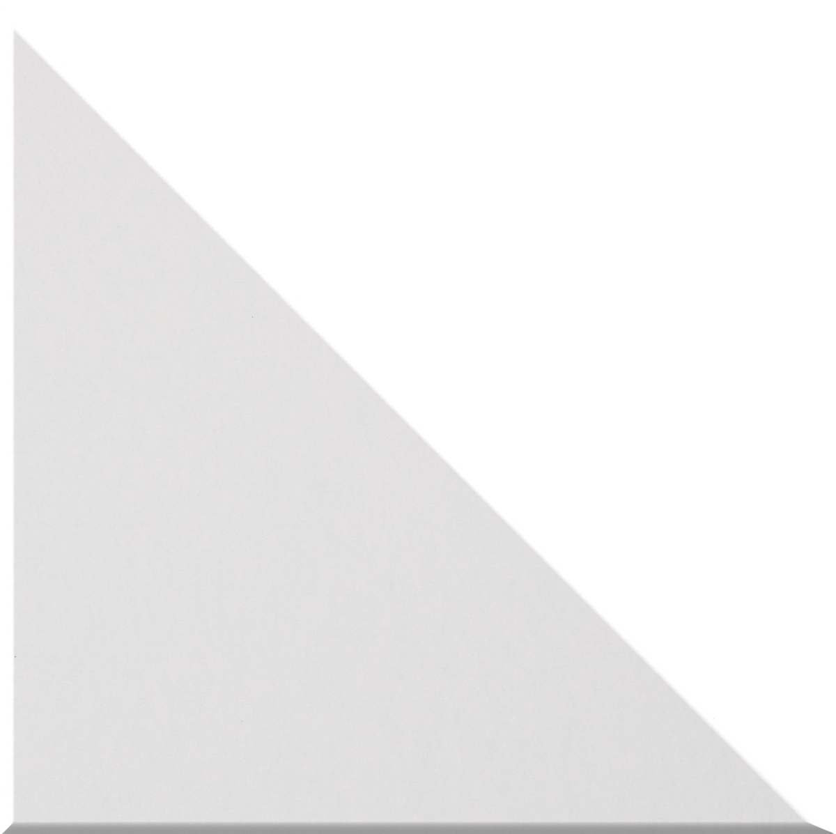 Light gray right triangle tile with two equal sides and a diagonal hypotenuse.