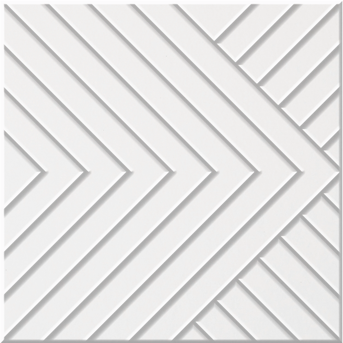 Zinc 9mm Engraved Converge felt sample with chevron grooves