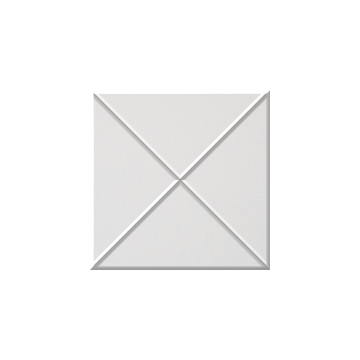 A minimalist white envelope icon with a subtle drop shadow on a solid white background, serving as a placeholder graphic.