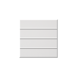 A square white textured panel with four horizontal recessed channels, shown on a plain white background.