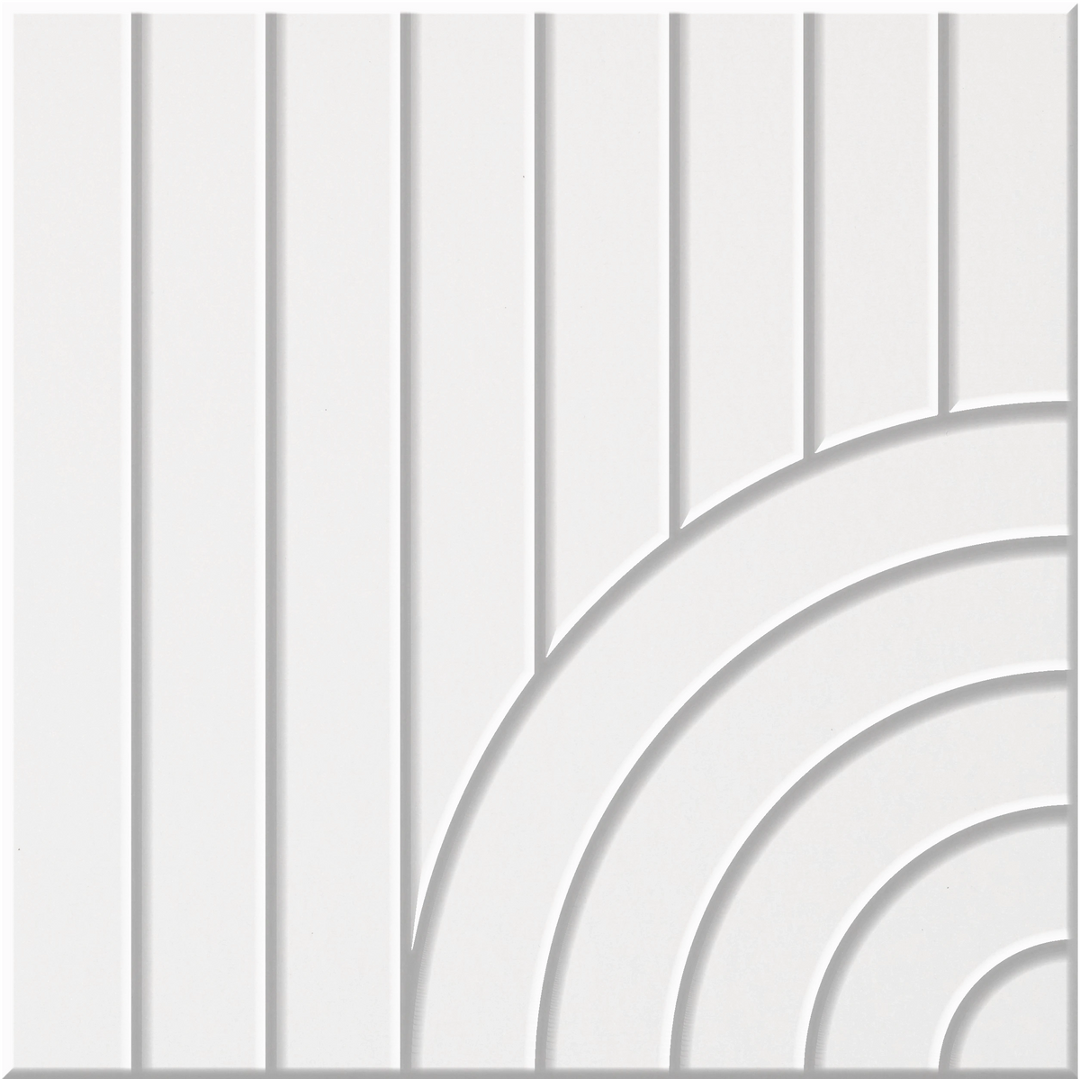 Zinc 9mm Engraved Tangent felt sample with concentric quarter circle grooves