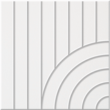 Zinc 9mm Engraved Tangent felt sample with concentric quarter circle grooves