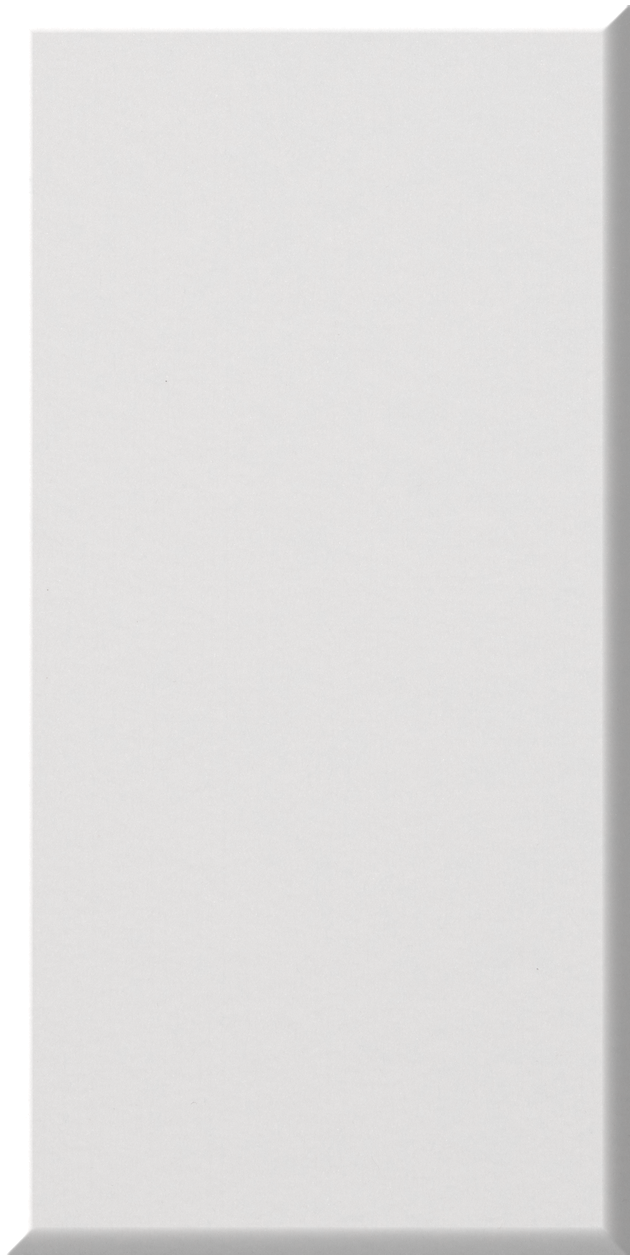 White rectangular tile with beveled edges and matte finish surface.