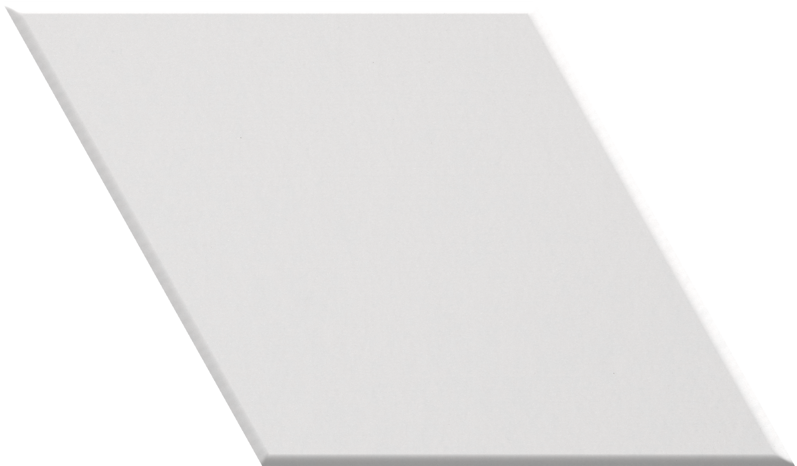 Light gray diamond-shaped tile with smooth finish and angled perspective view.