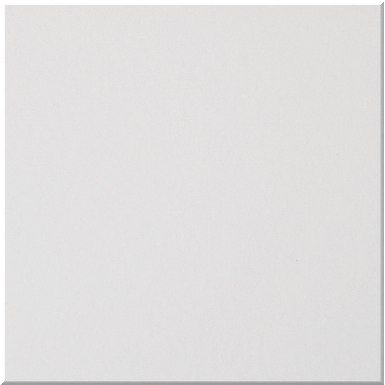Large square tile with light gray matte finish and beveled edge.