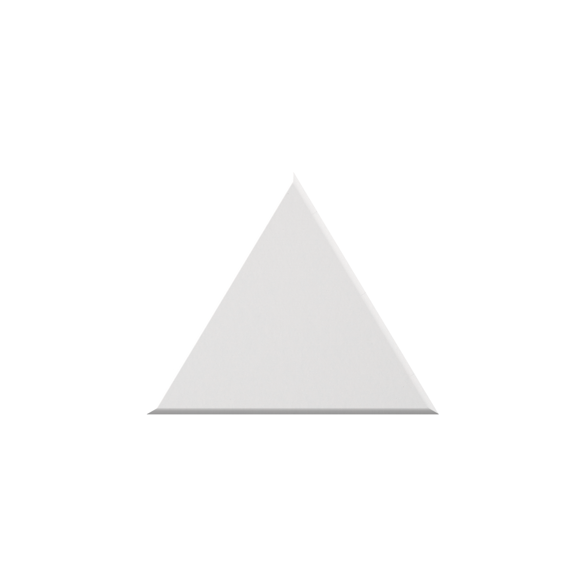 A light gray triangular tile or panel shown against a plain white background.