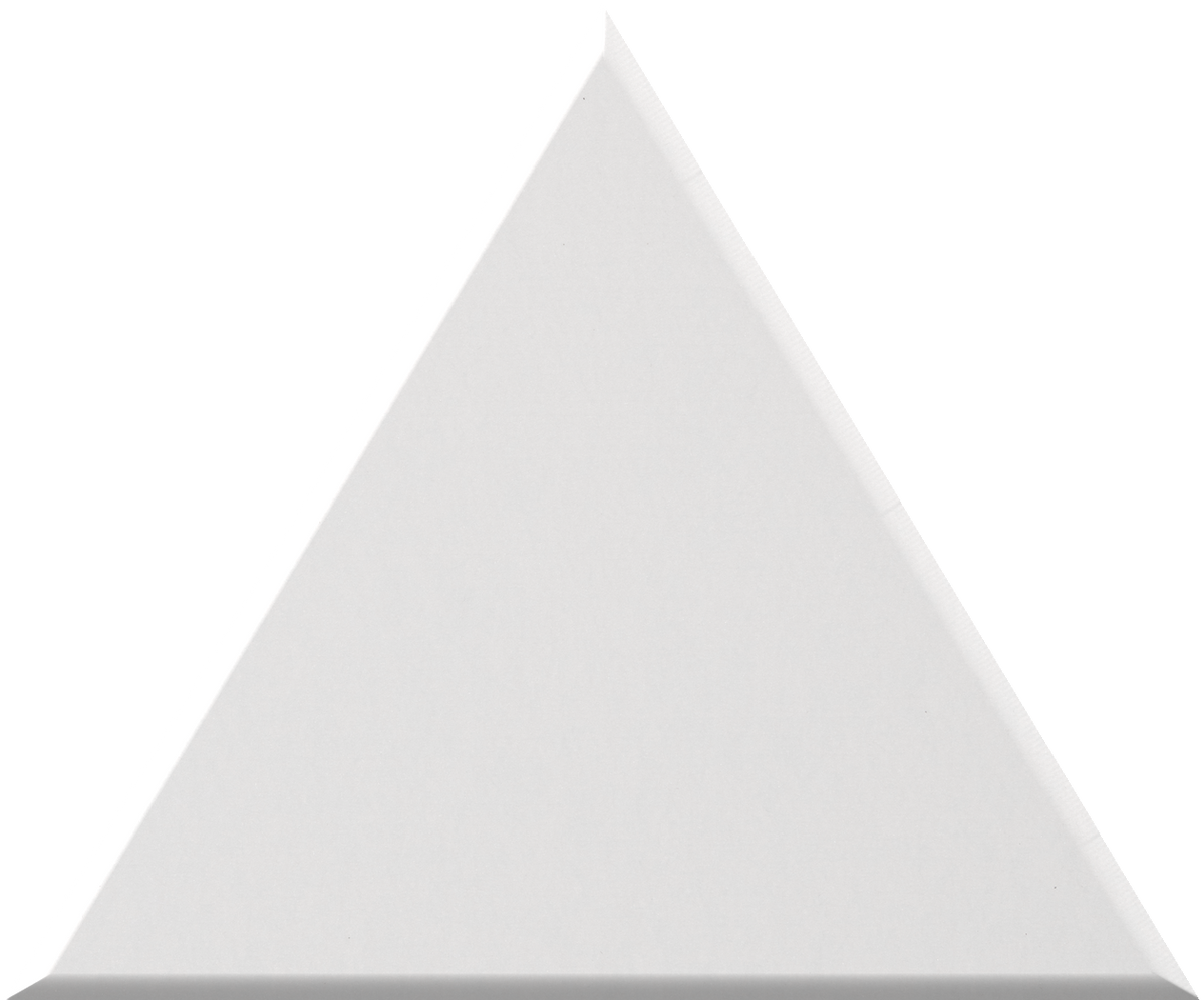 Light gray triangular tile with smooth surface and sharp edges.