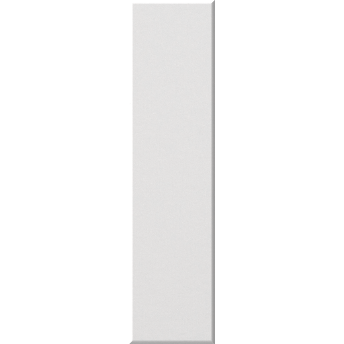 A tall, narrow rectangular panel in a very light warm gray or off-white tone, shown centered on a plain white background.